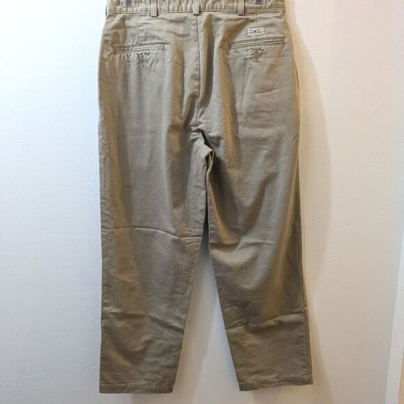 Polo Ralph Lauren Chino Pants Khaki Pleated Front Mens 34 x 30 - Picture 7 of 10